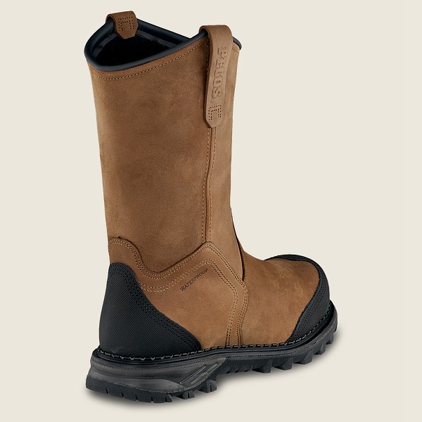 Red Wing Safety Bot Erkek - Burnside - 11-Inch Waterproof Toe Pull-On - Kahverengi - 54WLBUIQA